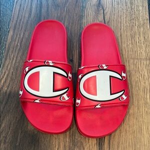 Champion Red Slide Sandals Bold Sporty Design